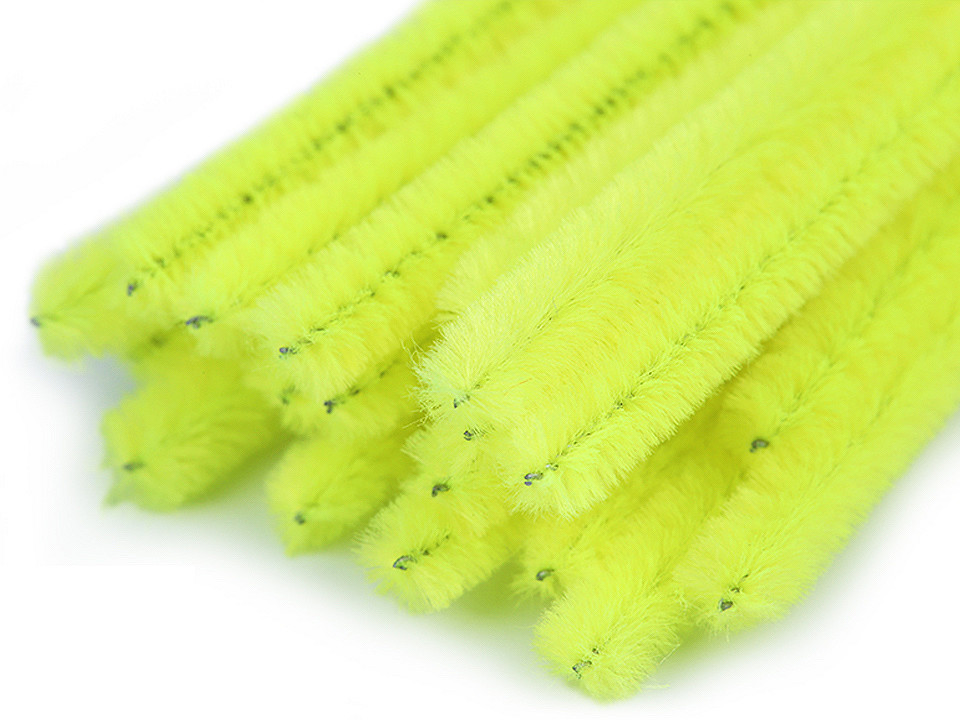 Sârmă plușată, ø6 mm, lungime 30 cm - Verde crud (20 Bucăți)