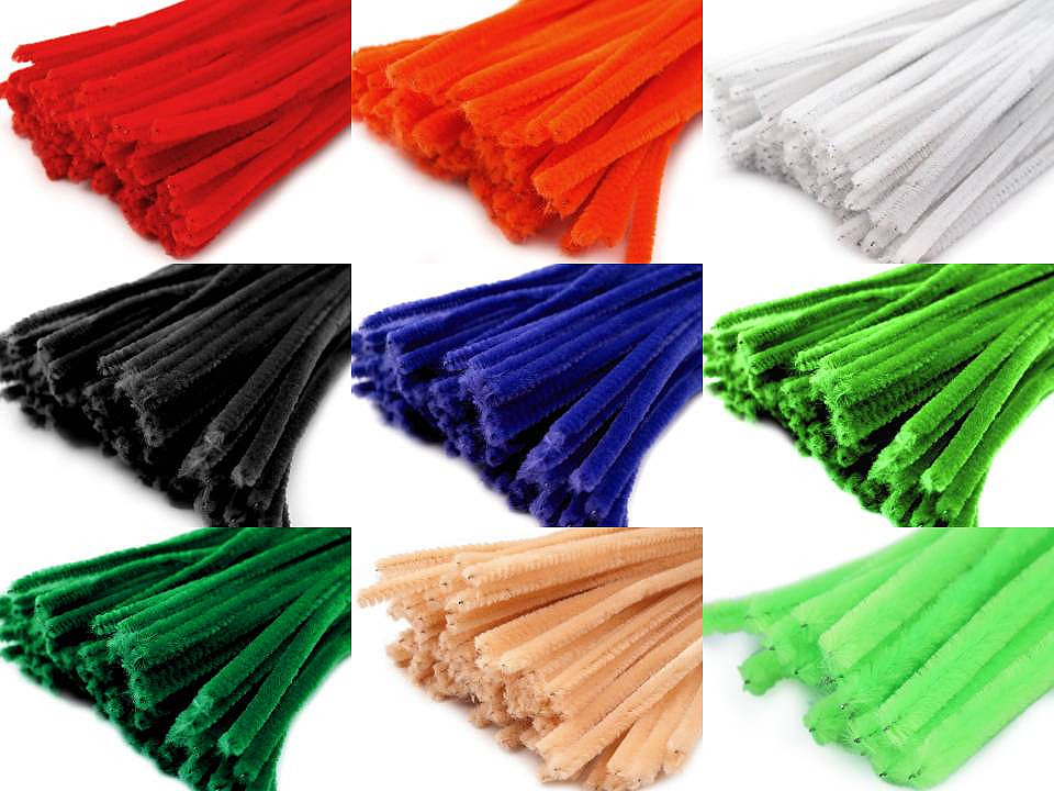 Sârmă plușată, ø6 mm, lungime 30 cm - Verde crud (20 Bucăți)