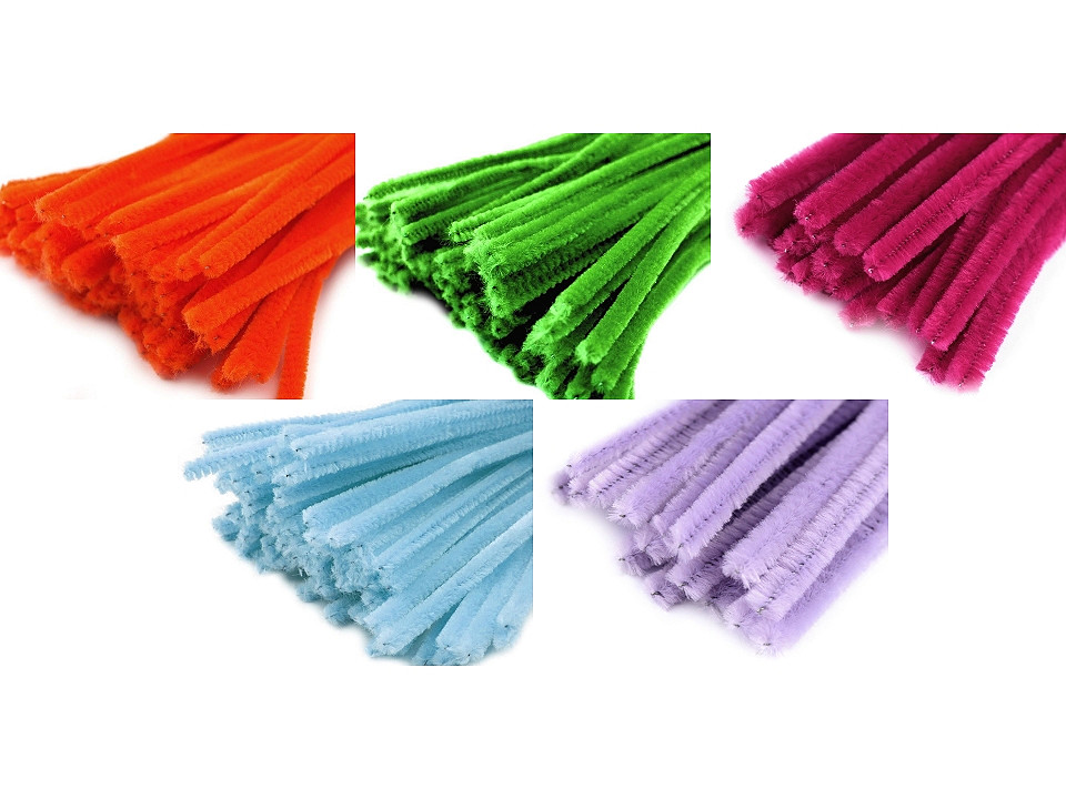 Sârmă plușată, ø6 mm, lungime 30 cm - Verde crud (20 Bucăți)