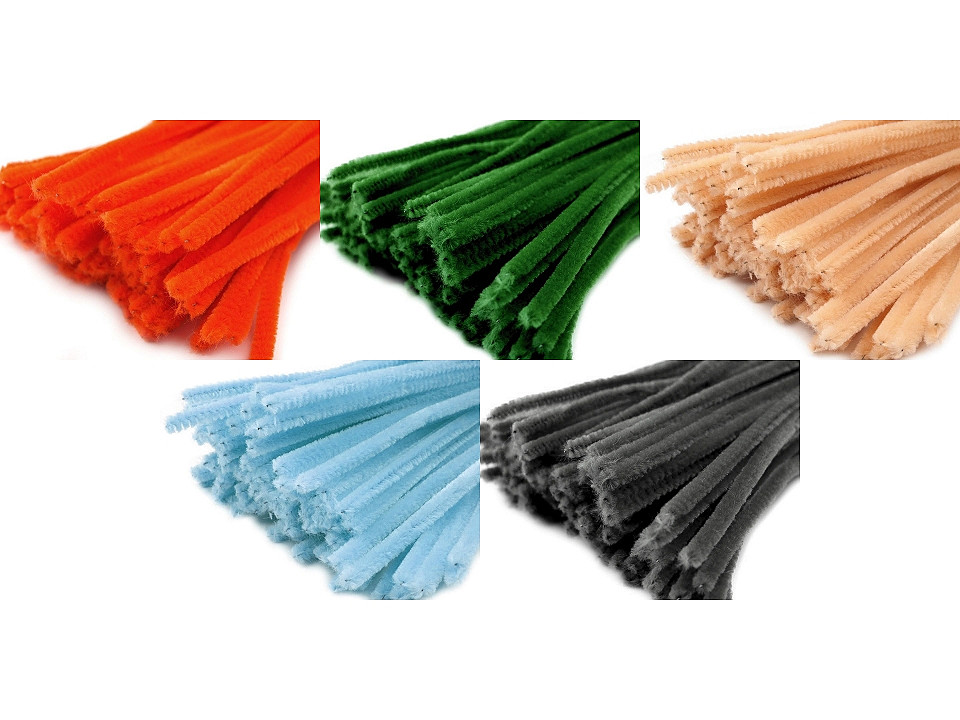 Sârmă plușată, ø6 mm, lungime 30 cm - Verde crud (20 Bucăți)