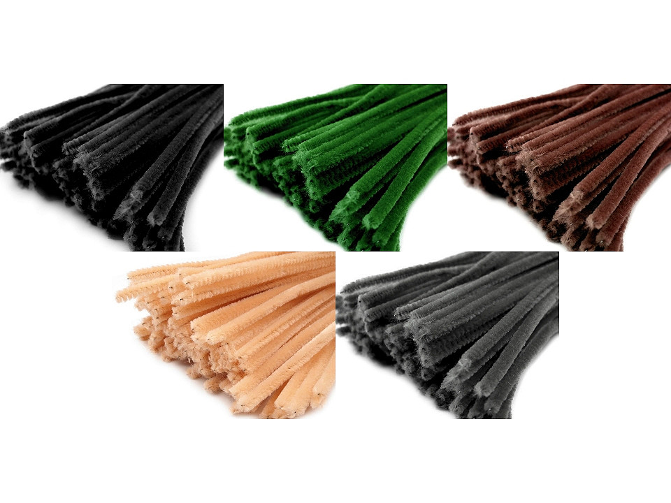 Sârmă plușată, ø6 mm, lungime 30 cm - Verde crud (20 Bucăți)