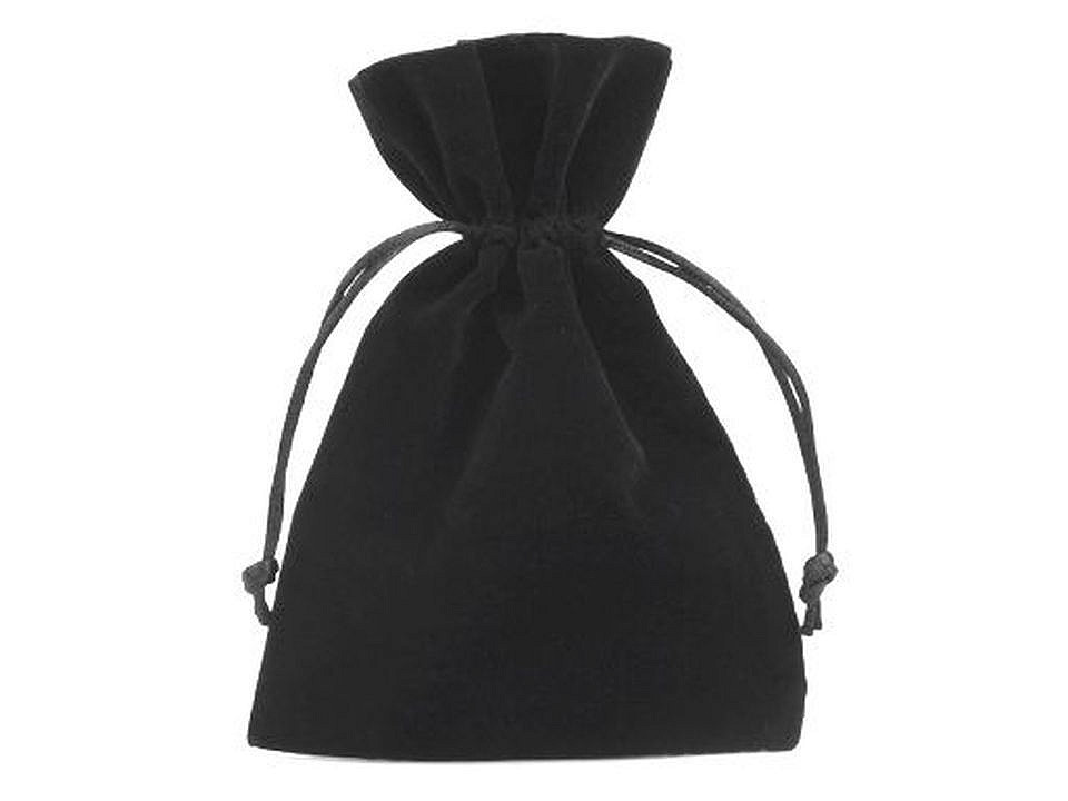 Săculeț catifea pentru cadouri, 12x17 cm - Negru (10 Bucăți)