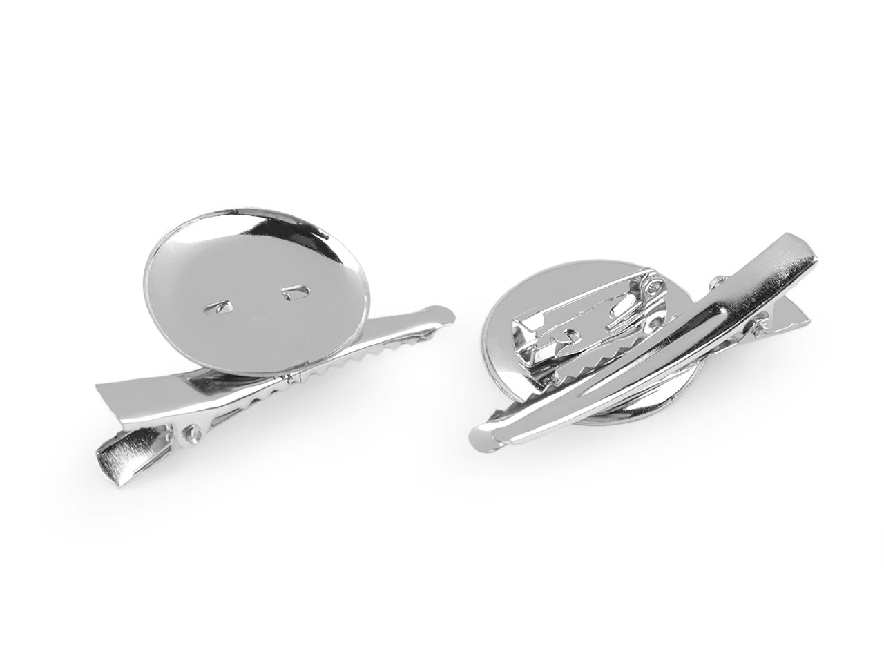 Bază broșe / clamă de păr - Platinum (2 Bucăți)