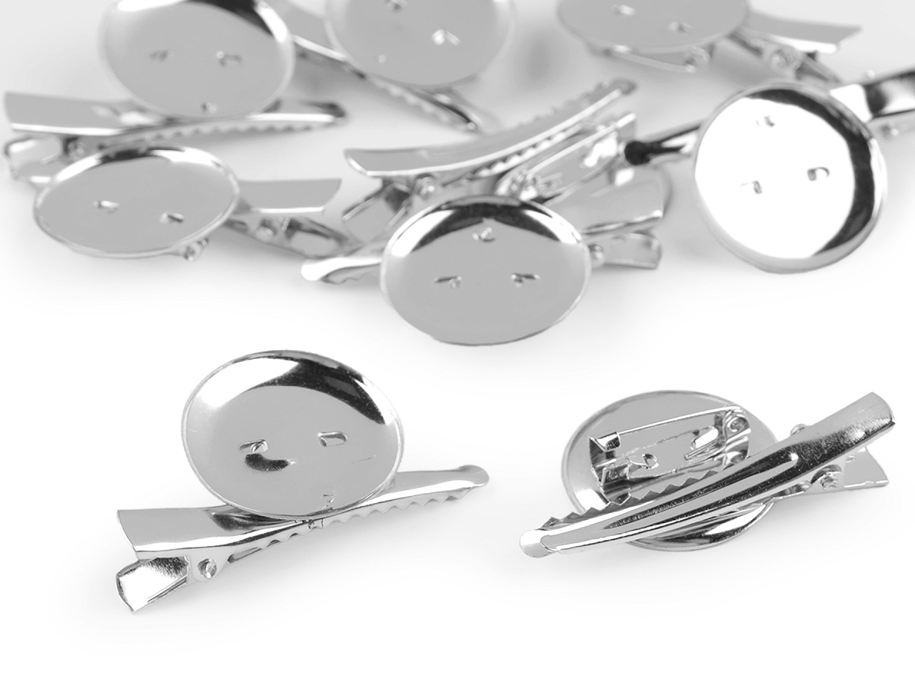 Bază broșe / clamă de păr - Platinum (2 Bucăți)