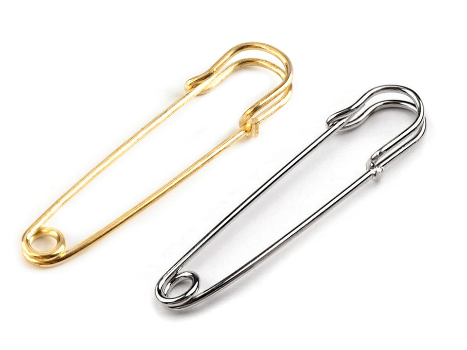 Ace de siguranță decorative, lungime 65 mm - Alamă antică (10 Bucăți)