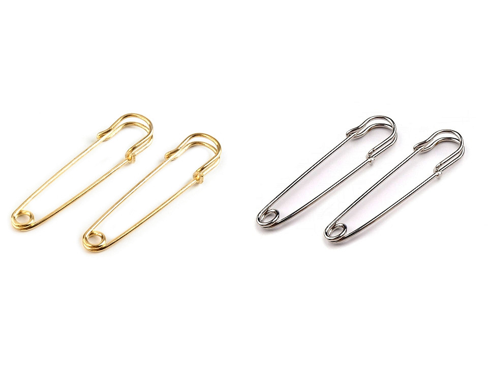 Ace de siguranță decorative, lungime 65 mm - Alamă antică (10 Bucăți)