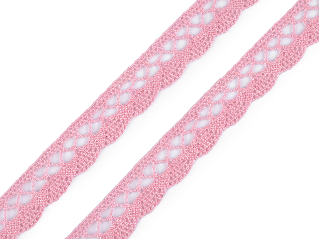 Dantelă bumbac croşetată, lățime 18 mm - Alb (30 Metri)