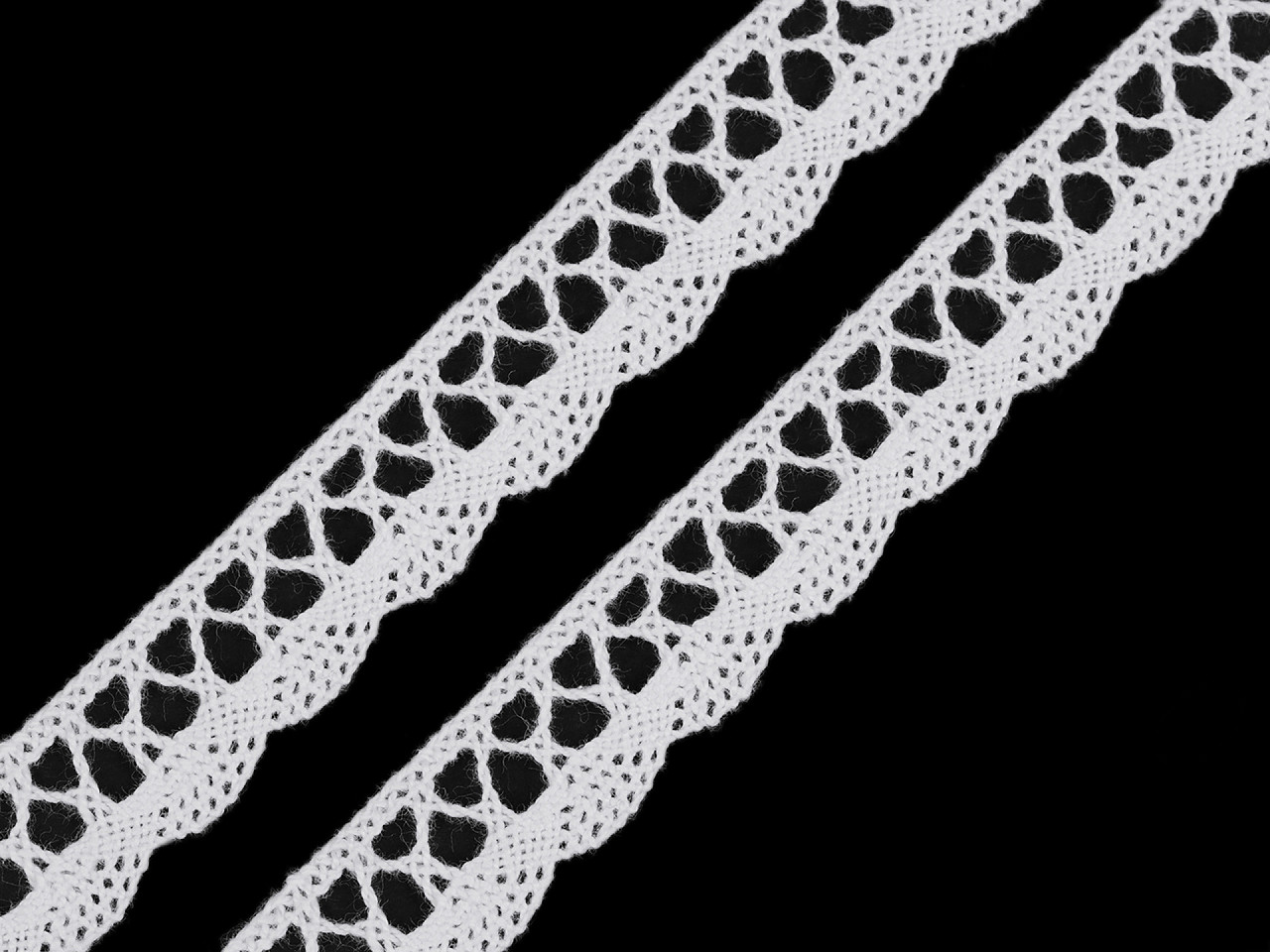 Dantelă bumbac croşetată, lățime 18 mm - Alb (30 Metri)