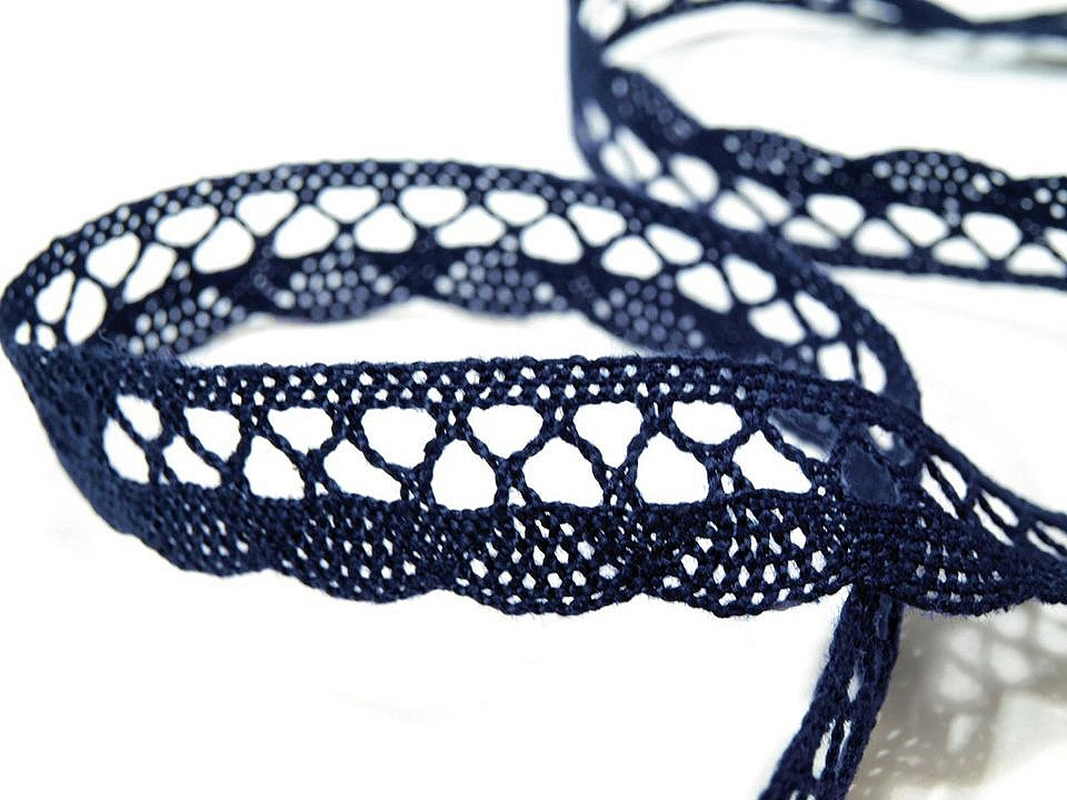 Dantelă bumbac croşetată, lățime 18 mm - Alb (30 Metri)