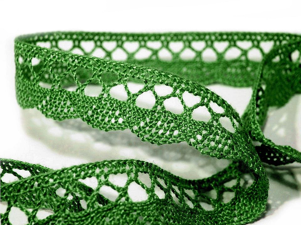 Dantelă bumbac croşetată, lățime 18 mm - Alb (30 Metri)