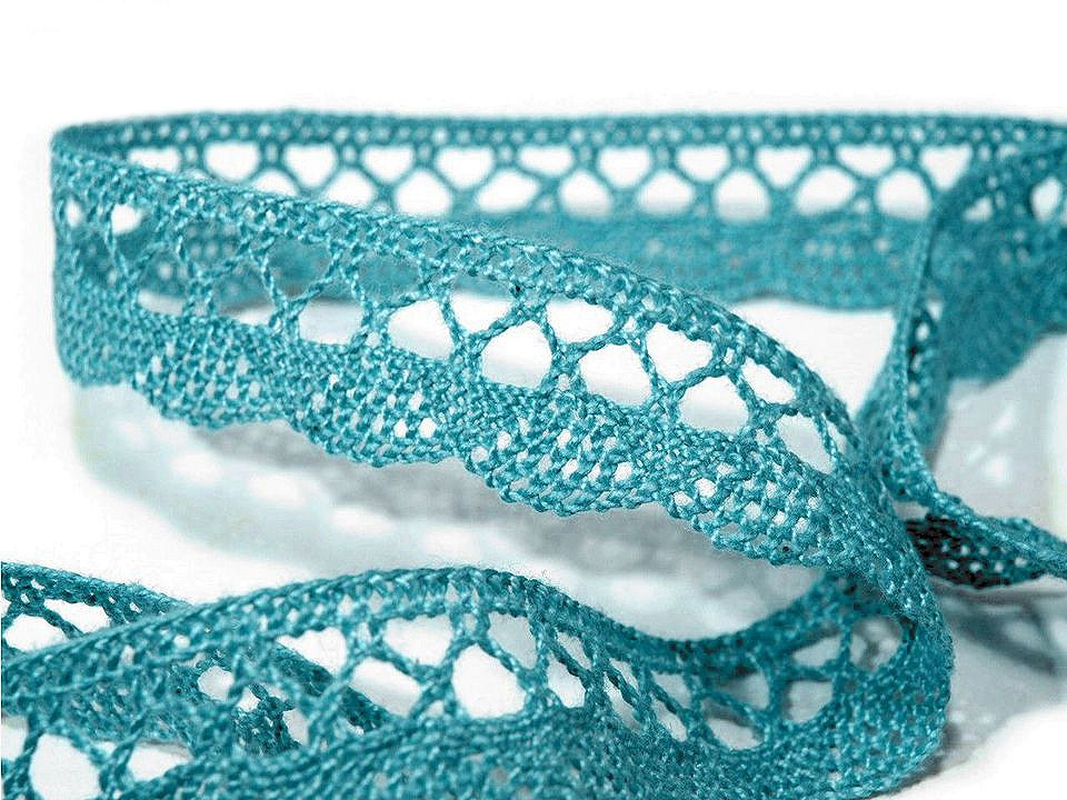 Dantelă bumbac croşetată, lățime 18 mm - Alb (30 Metri)