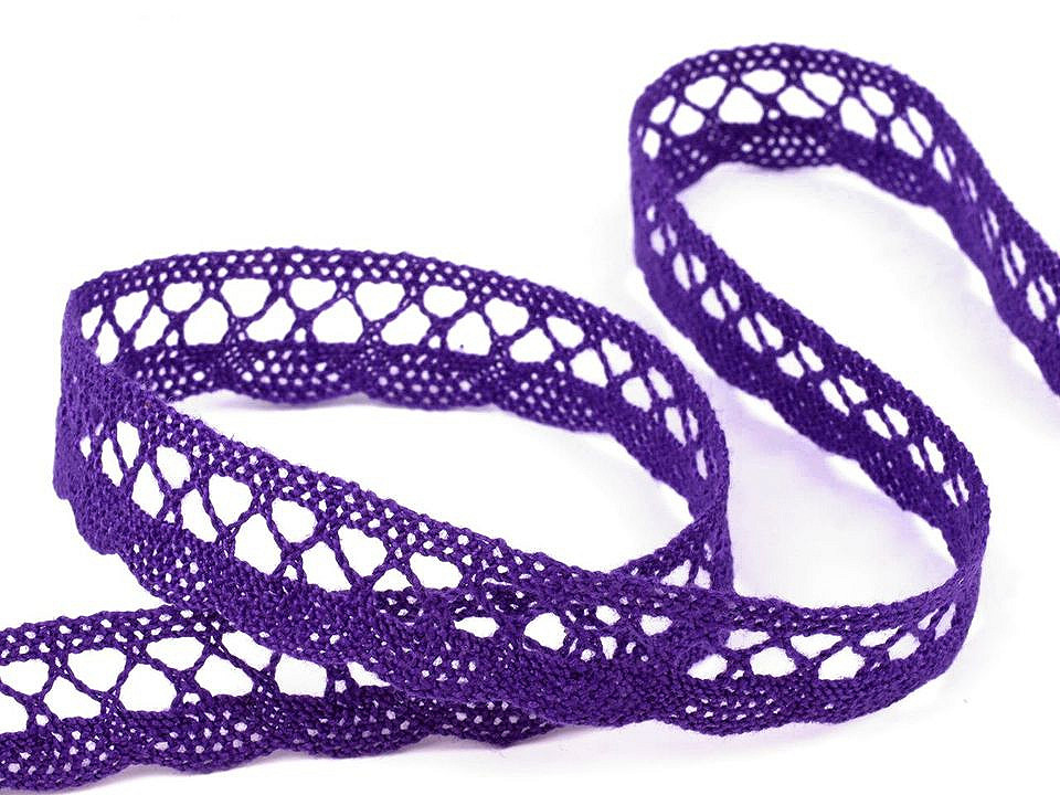 Dantelă bumbac croşetată, lățime 18 mm - Alb (30 Metri)