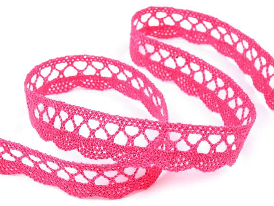 Dantelă bumbac croşetată, lățime 18 mm - Alb (30 Metri)