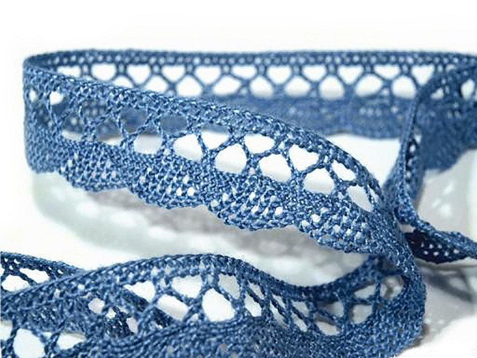 Dantelă bumbac croşetată, lățime 18 mm - Alb (30 Metri)