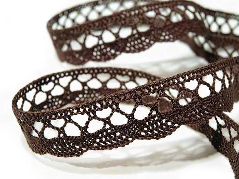 Dantelă bumbac croşetată, lățime 18 mm - Alb (30 Metri)