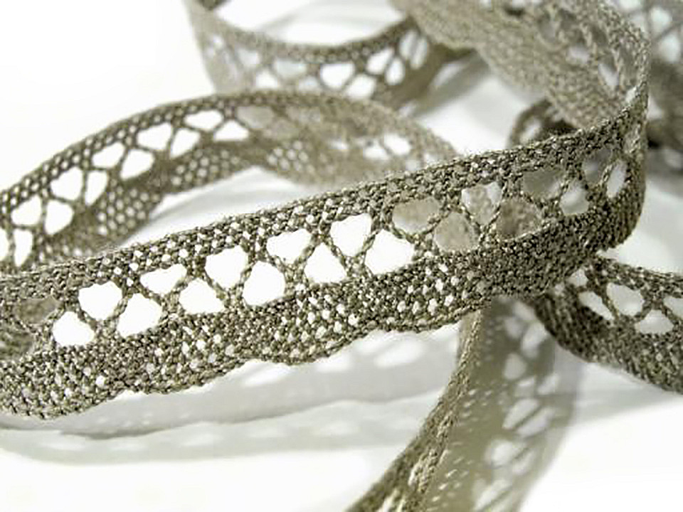 Dantelă bumbac croşetată, lățime 18 mm - Alb (30 Metri)