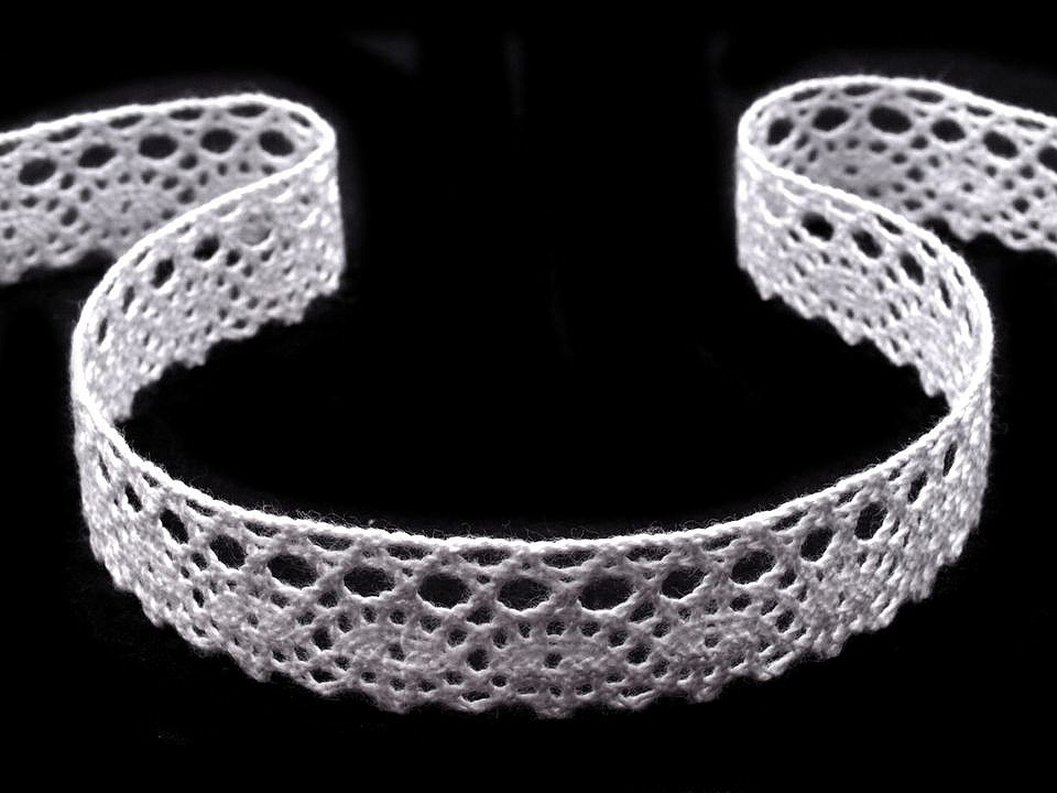 Dantelă bumbac croşetată, lățime 19 mm - Bej deschis (30 Metri)