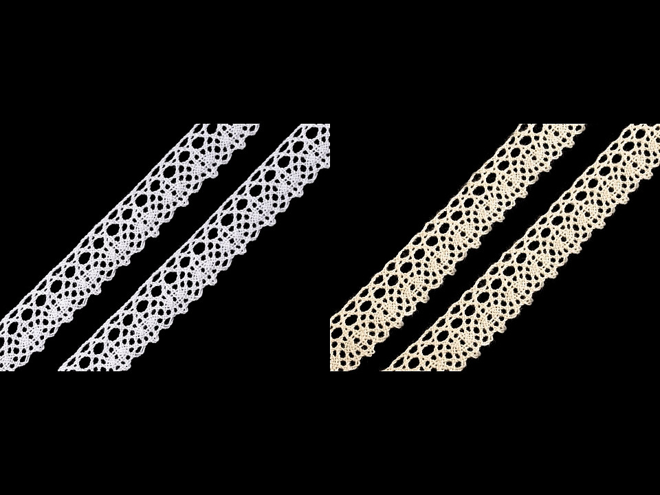 Dantelă bumbac croşetată, lățime 19 mm - Bej deschis (30 Metri)