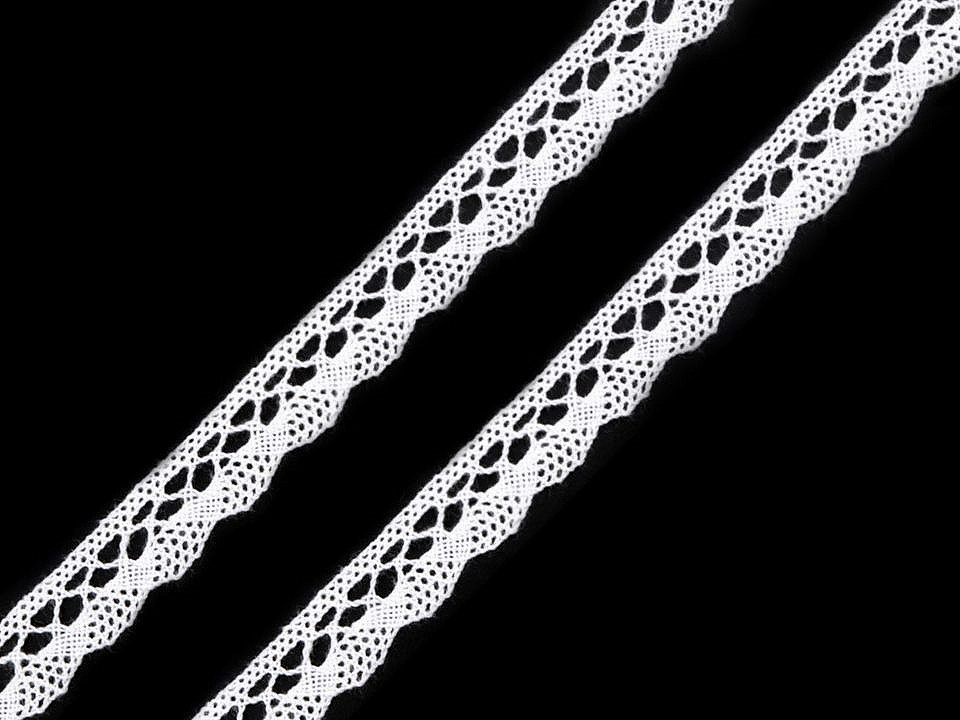 Dantelă bumbac croşetată, lățime 10 mm - Alb (30 Metri)