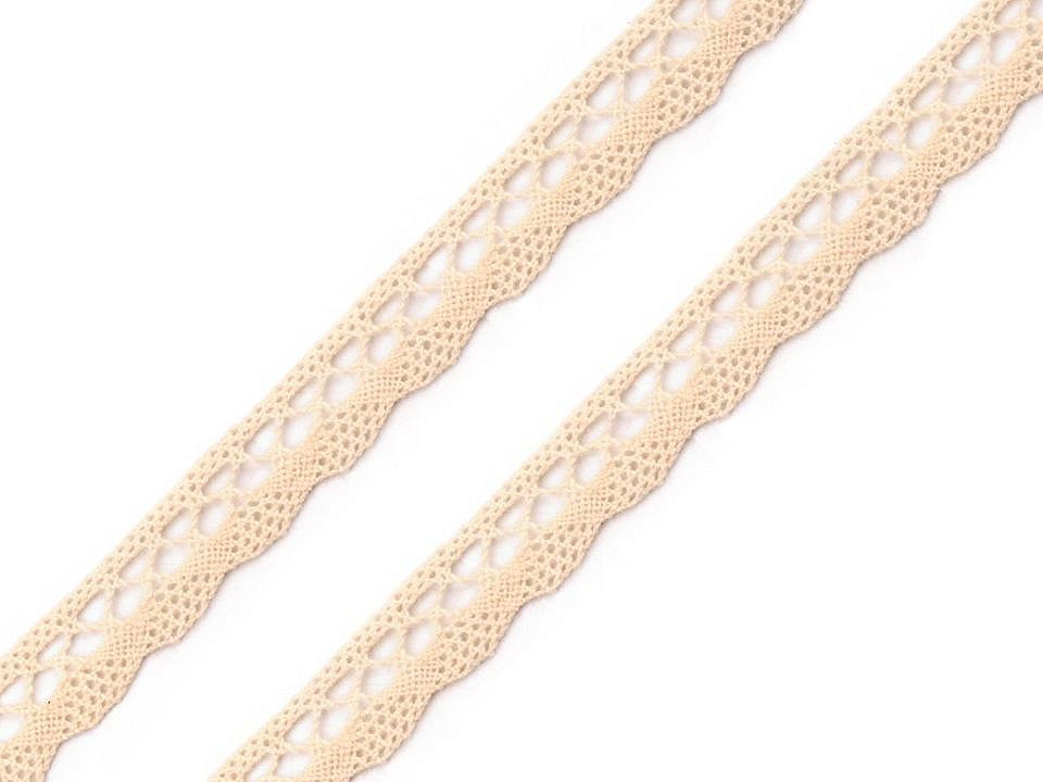 Dantelă bumbac croşetată, lățime 10 mm - Alb (30 Metri)