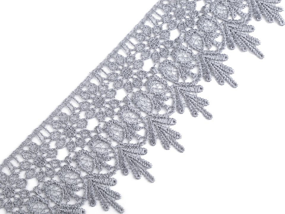 Dantelă guipure, lățime 70 mm - Crem deschis (1 Metru)