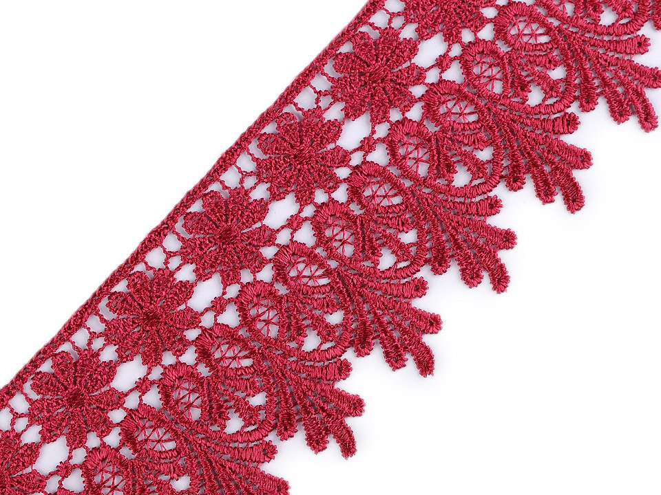 Dantelă guipure, lățime 70 mm - Crem deschis (1 Metru)