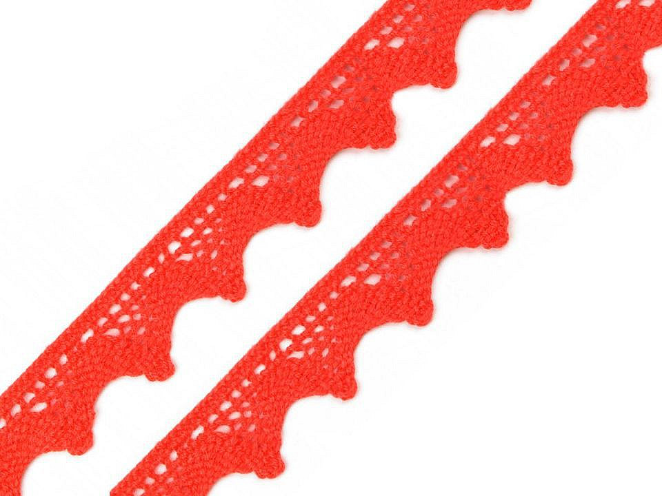Dantelă bumbac croşetată, lățime 18 mm - Alb (27 Metri)