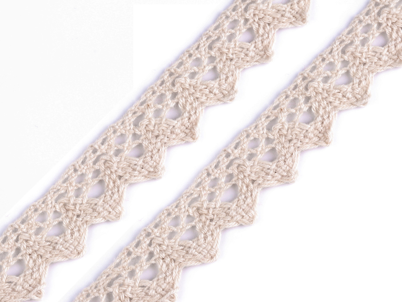 Dantelă bumbac croşetată, lățime 15 mm - Gri neutral (27 Metri)