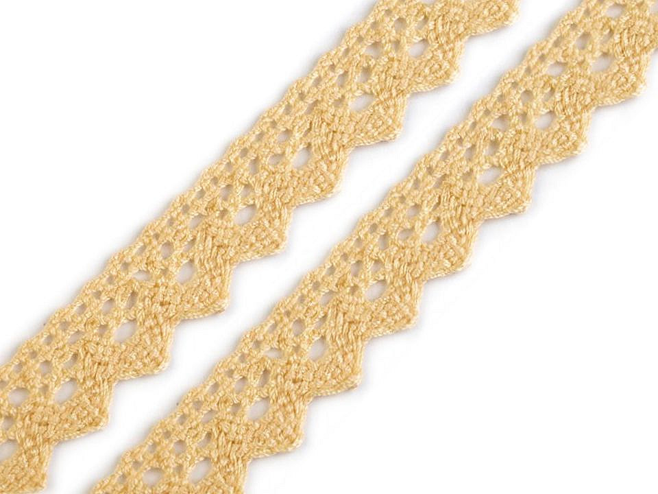 Dantelă bumbac croşetată, lățime 15 mm - Gri neutral (27 Metri)