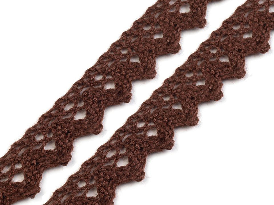 Dantelă bumbac croşetată, lățime 15 mm - Gri neutral (27 Metri)