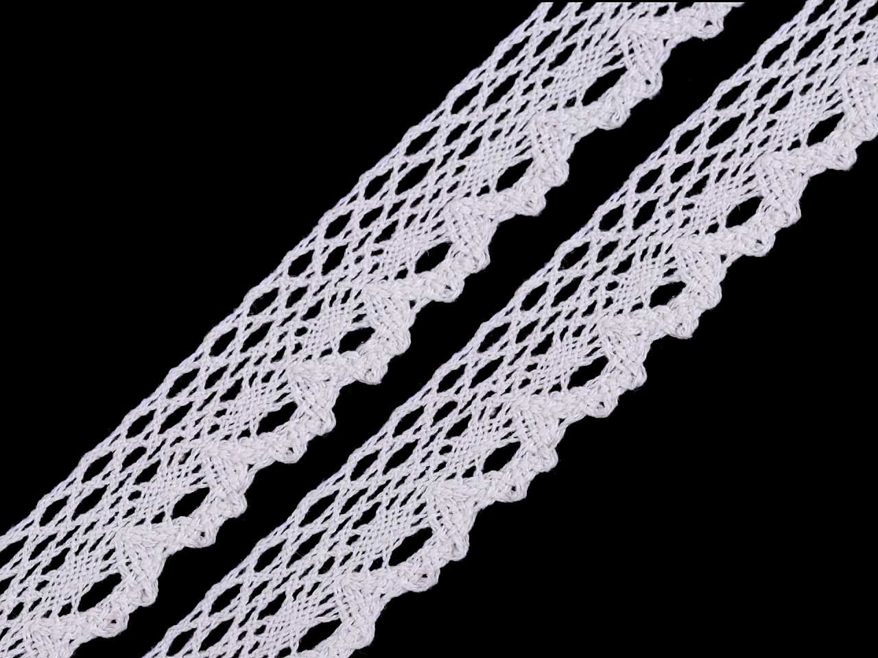 Dantelă bumbac croşetată, lățime 28 mm - Bej deschis (27 Metri)