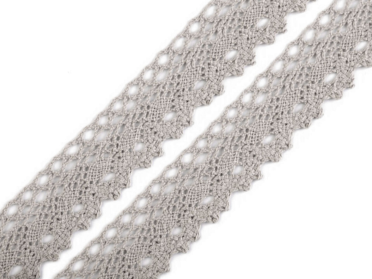 Dantelă bumbac croşetată, lățime 28 mm - Bej deschis (27 Metri)
