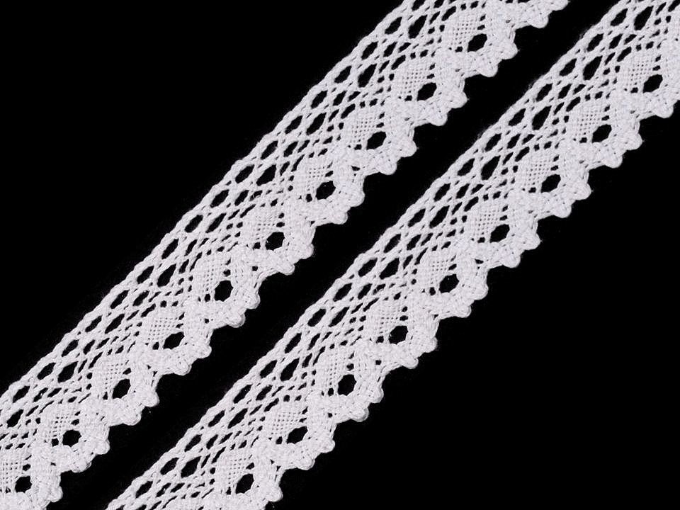 Dantelă bumbac croşetată, lățime 28 mm - Bej deschis (27 Metri)