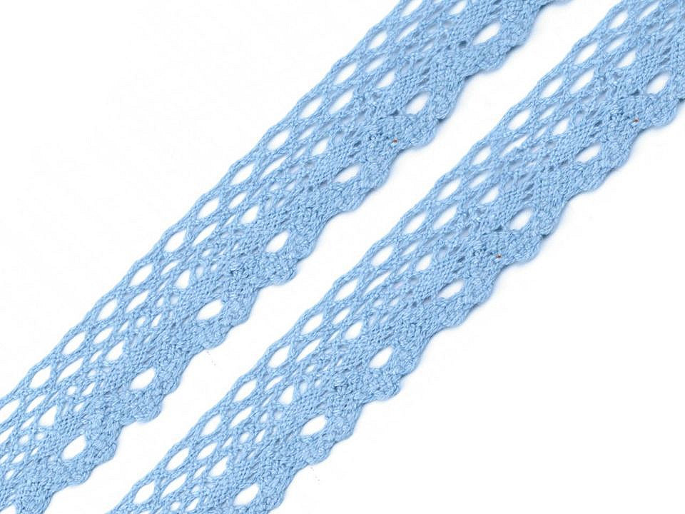 Dantelă bumbac croşetată, lățime 28 mm - Bej deschis (27 Metri)