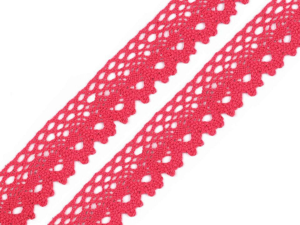Dantelă bumbac croşetată, lățime 28 mm - Bej deschis (27 Metri)