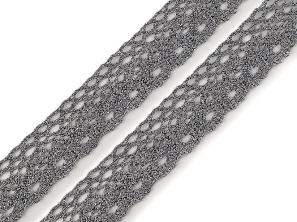 Dantelă bumbac croşetată, lățime 28 mm - Bej deschis (27 Metri)