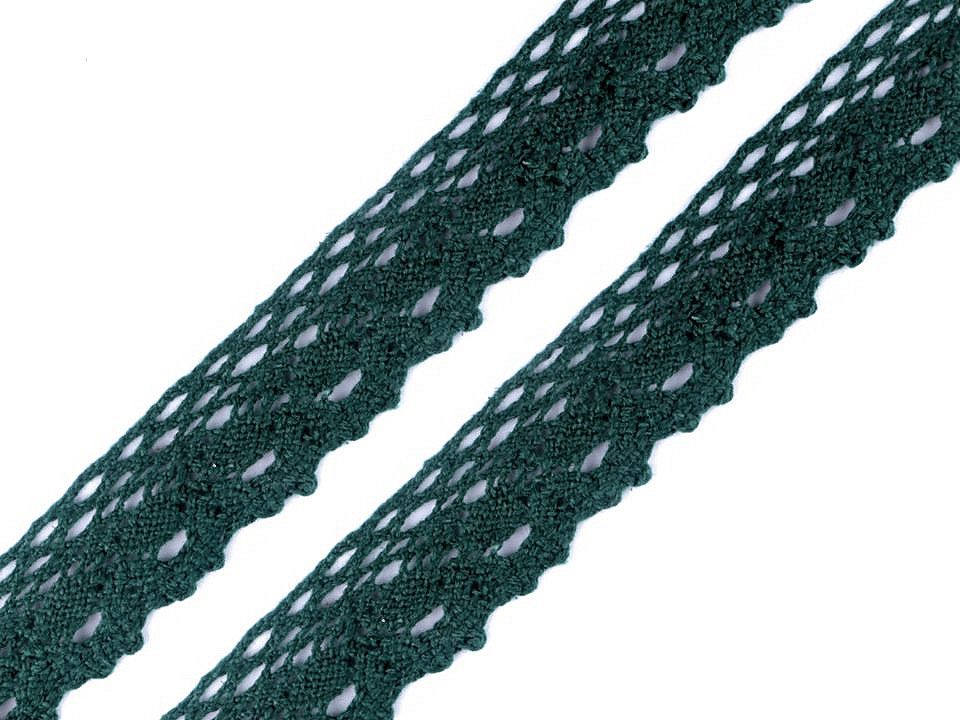 Dantelă bumbac croşetată, lățime 28 mm - Bej deschis (27 Metri)