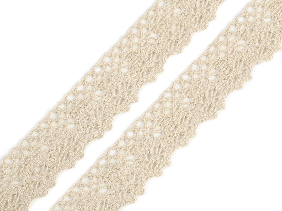 Dantelă bumbac croşetată, lățime 25 mm - Negru (27 Metri)