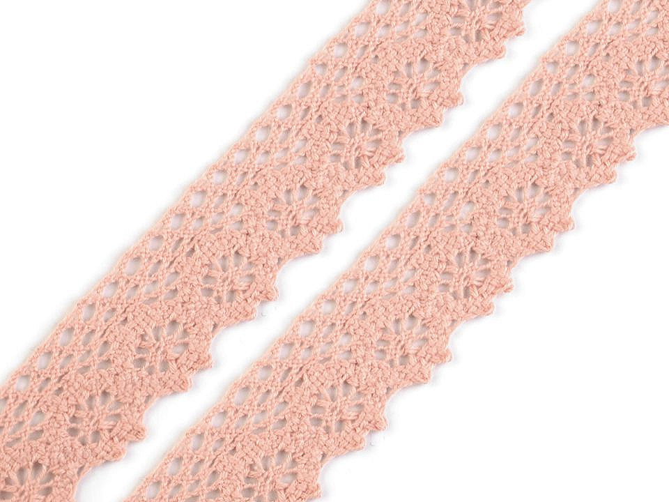 Dantelă bumbac croşetată, lățime 25 mm - Negru (27 Metri)