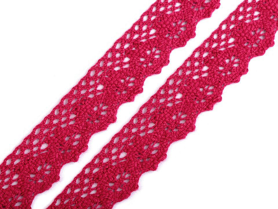 Dantelă bumbac croşetată, lățime 25 mm - Negru (27 Metri)