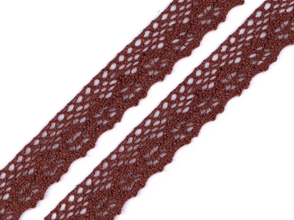 Dantelă bumbac croşetată, lățime 25 mm - Negru (27 Metri)