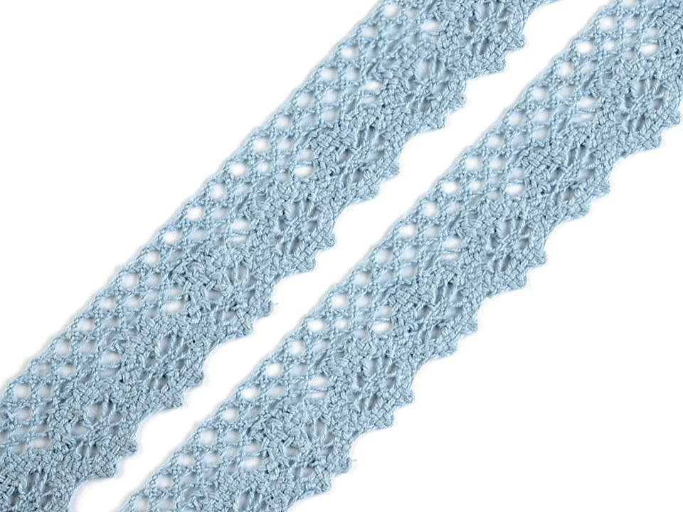 Dantelă bumbac croşetată, lățime 25 mm - Negru (27 Metri)