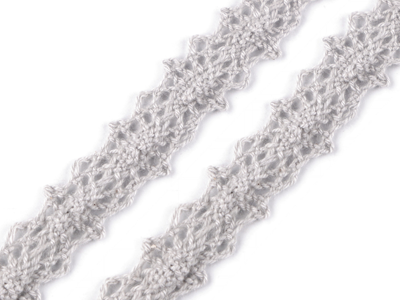 Dantelă bumbac croşetată, lățime 12 mm - Alb (27 Metri)