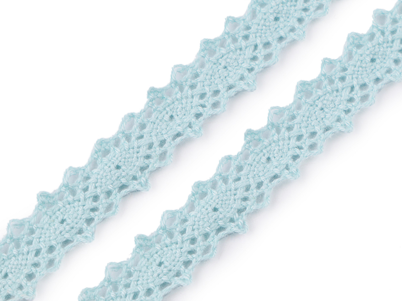 Dantelă bumbac croşetată, lățime 12 mm - Alb (27 Metri)