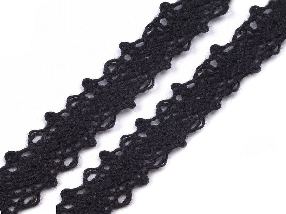 Dantelă bumbac croşetată, lățime 12 mm - Alb (27 Metri)