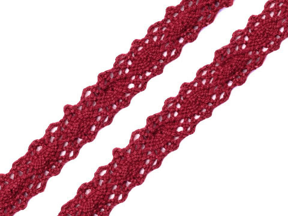 Dantelă bumbac croşetată, lățime 12 mm - Alb (27 Metri)