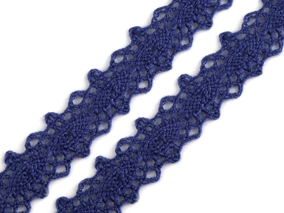 Dantelă bumbac croşetată, lățime 12 mm - Alb (27 Metri)