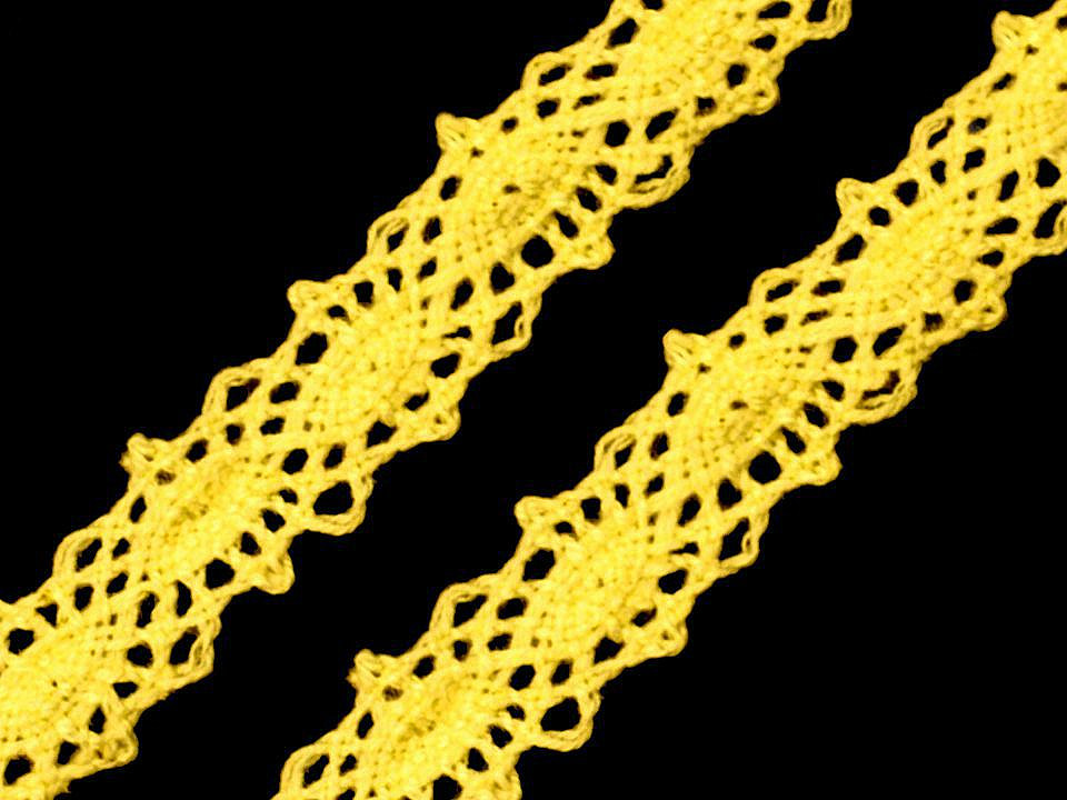 Dantelă bumbac croşetată, lățime 12 mm - Alb (27 Metri)