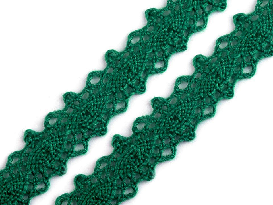Dantelă bumbac croşetată, lățime 12 mm - Alb (27 Metri)