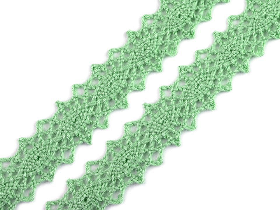 Dantelă bumbac croşetată, lățime 12 mm - Alb (27 Metri)